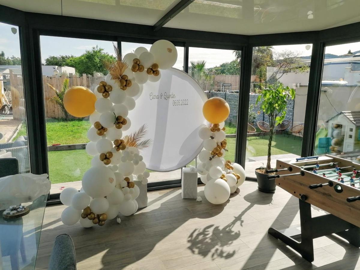 Villa DALI LA GARDE 260m2 Jacuzzi, Sauna, Piscine, jardin 500m2, 5 minutes de la Plage Esterno foto